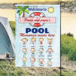 Welcome To Papa and Nana's Pool - Personalized Flag.