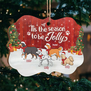 'Tis The Season To Be Jolly - Dog Personalized Custom Ornament - Wood Benelux Shaped - Christmas Gift For Pet Owners, Pet Lovers