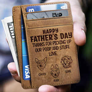 Happy Father's Day Dog Dad - Personalized Card Wallet - Gift For Dad, Gift For Father's Day