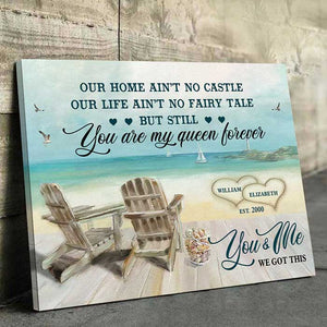 Our Life Ain't No Fairy Tale - Personalized Horizontal Canvas - Gift For Couples, Husband Wife