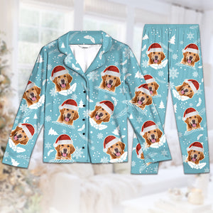 Happy Pawlidays, Christmas Is Coming - Dog & Cat Personalized Custom Face Photo Pajamas - Upload Image, Christmas Gift For Pet Owners, Pet Lovers