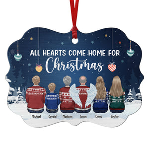 All Hearts Come Home For Christmas - Family Personalized Custom Ornament - Aluminum Benelux Shaped - Christmas Gift For Family Members