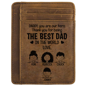 The Best Dad In The World - Personalized Card Wallet - Gift For Dad