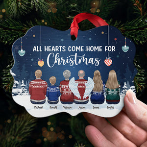 All Hearts Come Home For Christmas - Family Personalized Custom Ornament - Aluminum Benelux Shaped - Christmas Gift For Family Members