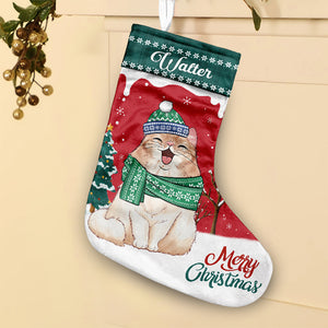 Santa Paws Is Coming To Town - Personalized Custom Christmas Stocking - Gift For Pet Lovers, Christmas Gift
