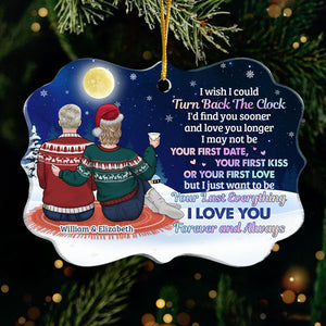 I Wish I Could Turn Back The Clock - Personalized Custom Benelux Shaped Acrylic Christmas Ornament - Gift For Couple, Husband Wife, Anniversary, Engagement, Wedding, Marriage Gift, Christmas Gift