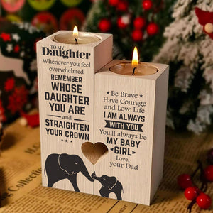 Straighten Your Crown, My Baby Girl - Family Candle Holder - Christmas Gift For Daughter From Dad