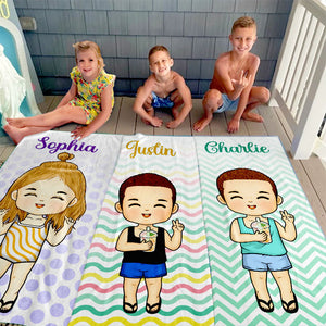 Salt In The Air Sand In Our Hair - Personalized Custom Beach Towel - Gift For Family, Gift For Kids, Christmas Gift