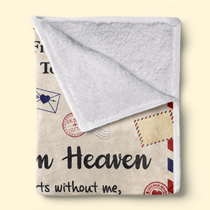 For Every Time You Think Of Me I'm Right There In Your Heart - Memorial Personalized Custom Blanket - Upload Image, Sympathy Gift, Christmas Gift For Family Members