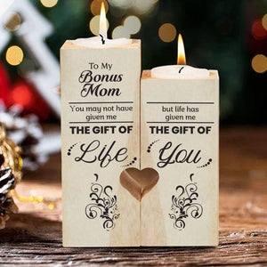 To My Bonus Mom, Life Has Given Me The Gift Of You - Family Candle Holder - Christmas Gift For Mom