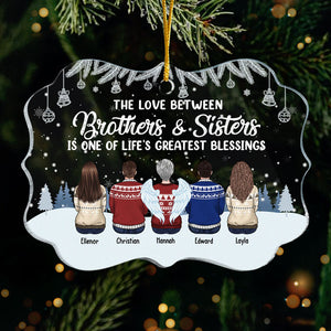 Life Is Better With Brothers & Sisters - Personalized Custom Benelux Shaped Acrylic Christmas Ornament - Gift For Siblings, Christmas Gift