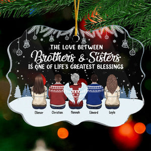 Life Is Better With Brothers & Sisters - Personalized Custom Benelux Shaped Acrylic Christmas Ornament - Gift For Siblings, Christmas Gift