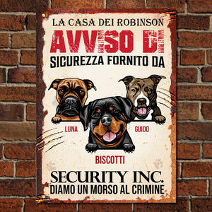 Diamo un morso al crimine Italian - Funny Personalized Dog Metal Sign.