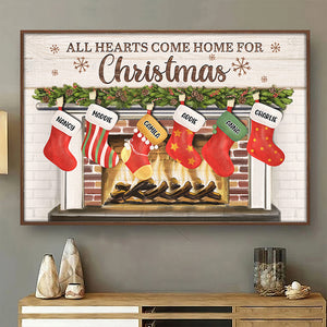Merry Christmas With Family - Personalized Horizontal Poster.