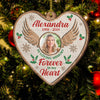 Forever In My Heart - Personalized Custom Heart Shaped Wood Christmas Ornament