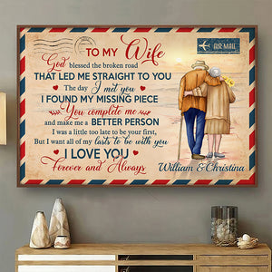 To My Wife I Love You Forever And Always - Gift For Couples, Personalized Horizontal Poster.