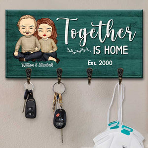 Together Is Home - Personalized Key Hanger, Key Holder - Gift For Couples, Husband Wife