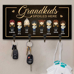 These Grandkids Spoiled Here - Personalized Key Hanger, Key Holder - Gift For Grandma