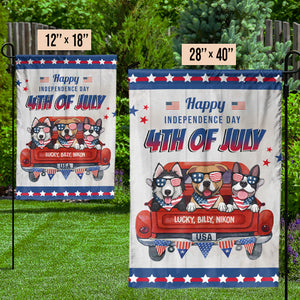 Happy Independence Day - 4th Of July Decoration - Personalized Dog Flag.