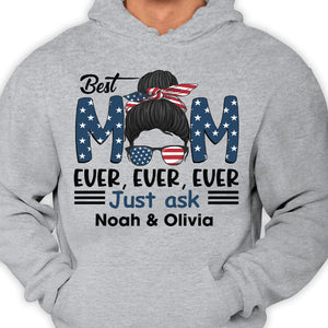 Best American Mom - Gift For 4th Of July - Personalized Unisex T-Shirt.