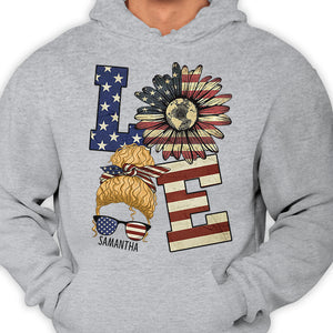 Love America - Gift For 4th Of July - Personalized Unisex T-Shirt.