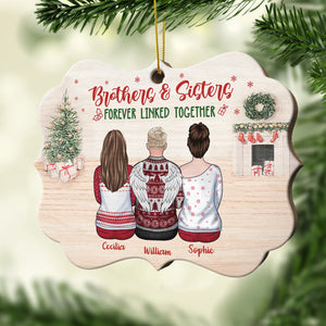 Brothers And Sisters Forever Linked Together - Personalized Shaped Ornament.