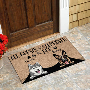 All Guests Must Be Approved By The Dog - Funny Personalized Dog Decorative Mat (WW).