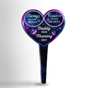 Always On Our Minds - Personalized Custom Acrylic Garden Stake.