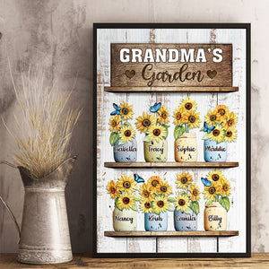 Grandma's Sunflower Garden - Personalized Vertical Poster.