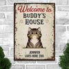 Welcome To The Cats' House - Funny Personalized Cat Metal Sign