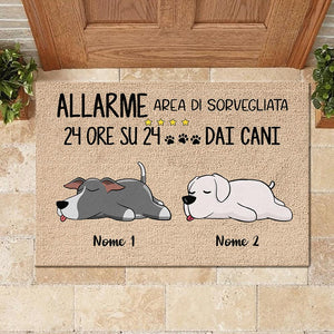 l’accesso di tutti gli ospiti deve essere approvato dal cane Italian - Personalized Decorative Mat.