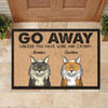 Go Away Unless You Have Wine And Catnip - Funny Personalized Cat Decorative Mat