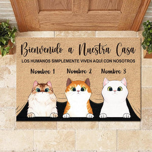 Bienvenido A Mi Casa Spanish - Funny Personalized Cat Decorative Mat (WT).