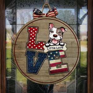 American Love - Funny Personalized Dog Door Sign.
