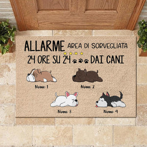 l’accesso di tutti gli ospiti deve essere approvato dal cane Italian - Personalized Decorative Mat.
