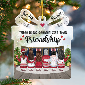 Bestie Forever Always Sisters - Personalized Custom Gift Box Shaped Acrylic Christmas Ornament - Gift For Bestie, Best Friend, Sister, Birthday Gift For Bestie And Friend, Christmas Gift