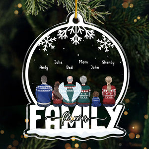 Family Is A Gift That Lasts Forever - Family Personalized Custom Ornament - Acrylic Snow Globe Shaped - Christmas Gift For Siblings, Brothers, Sisters, Cousins, Friends