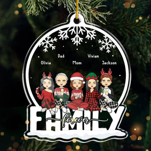 Siblings Are The Greatest Gift - Family Personalized Custom Ornament - Acrylic Snow Globe Shaped - Christmas Gift For Family Members
