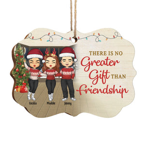 Friendship Is The Greatest Gift - Personalized Custom Benelux Shaped Wood Christmas Ornament - Gift For Bestie, Best Friend, Sister, Birthday Gift For Bestie And Friend, Christmas Gift