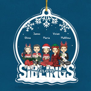 Siblings Are The Greatest Gift - Family Personalized Custom Ornament - Acrylic Snow Globe Shaped - Christmas Gift For Family Members