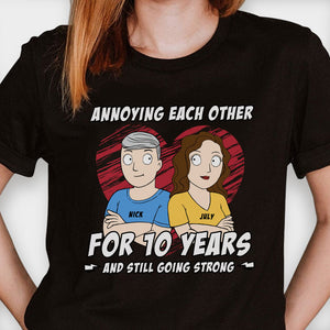Annoying Each Other Couple Arms Crossed - Personalized T-shirt - Gift For Couples, Husband Wife