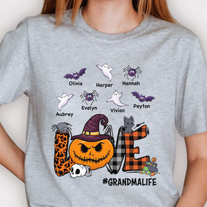 Love Halloween - Ghosts, Bats And Spiders  - Personalized Unisex T-Shirt.