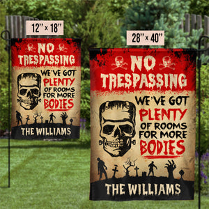 We've Got Plenty Of Rooms For More Bodies - Personalized Zombie Flag, Halloween Ideas..