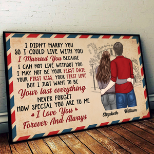 I Can Not Live Without You - I Love You, Forever And Always - Gift For Couples, Personalized Horizontal Poster.