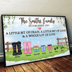 A Little Bit Of Crazy, A Little Bit Of Loud & A Whole Lot Of Love - Personalized Horizontal Poster.