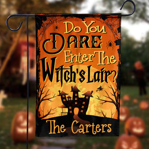 Do You Dare Enter The Witch's Lair - Personalized Flag, Halloween Ideas..