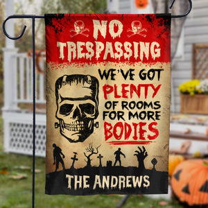 We've Got Plenty Of Rooms For More Bodies - Personalized Zombie Flag, Halloween Ideas..