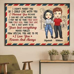 I Love You Forever And Always - Gift For Couples, Personalized Horizontal Poster.