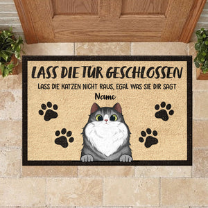 Lassen Sie die Katzen nicht raus German - Funny Personalized Cat Decorative Mat (WT).