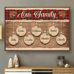 Merry Christmas With Our Family - Personalized Horizontal Poster.
